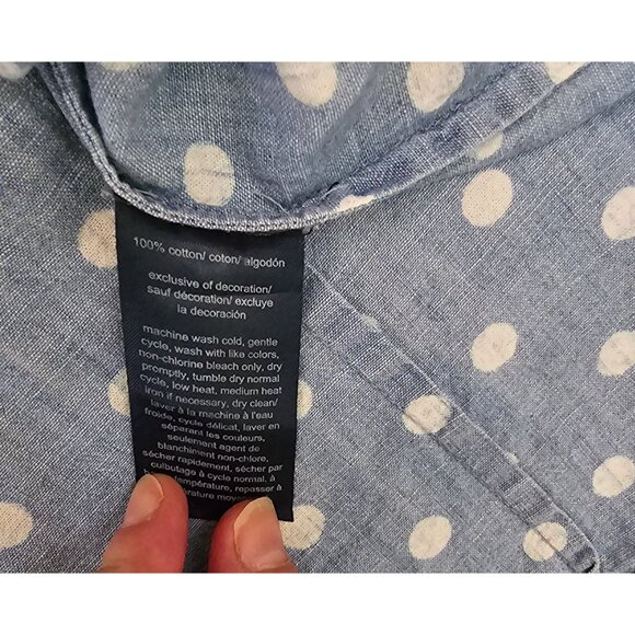 Tommy Hilfiger Womens Blue Polka Dot Button-Up Shirt Size M - Picture 9 of 12